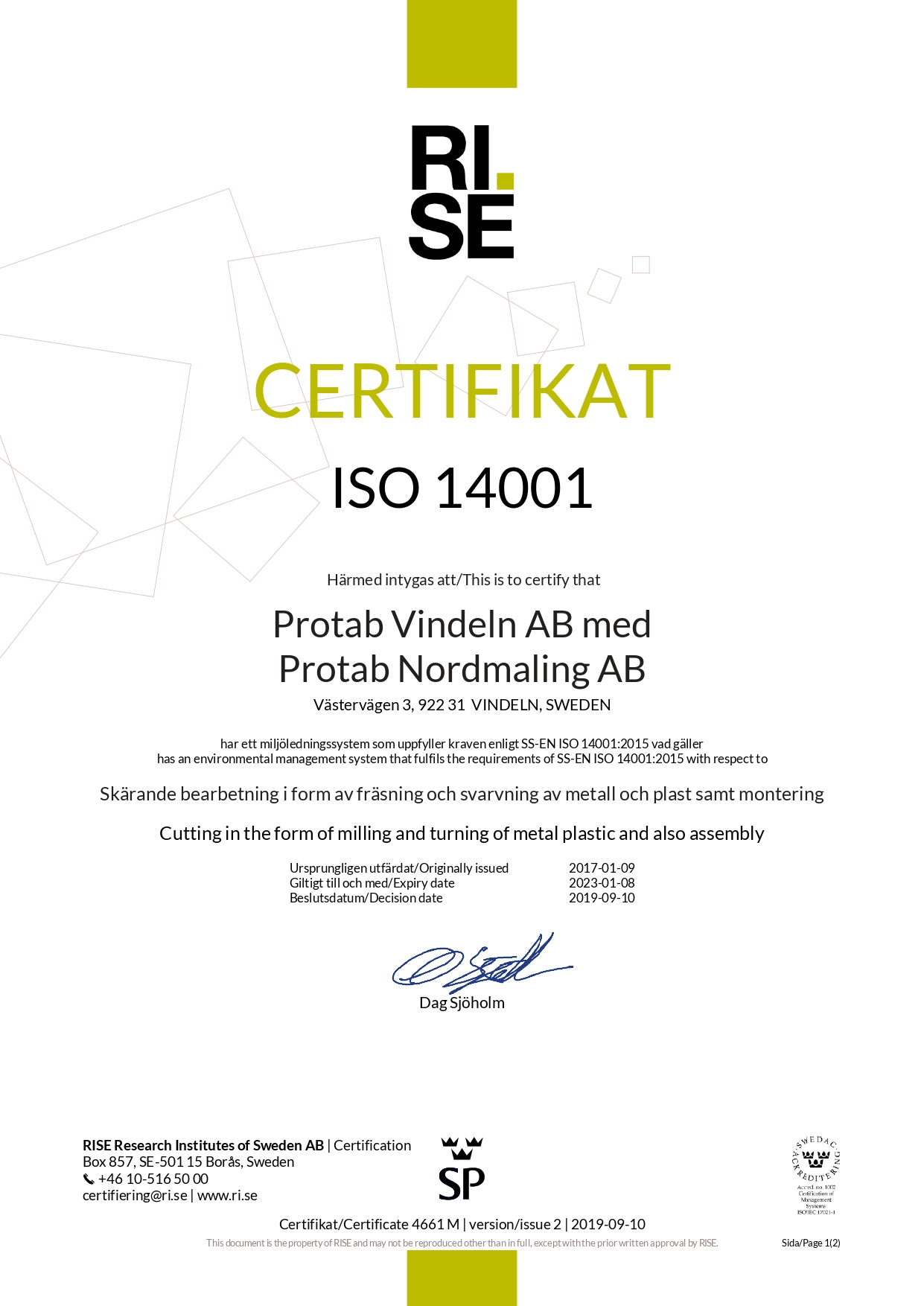 Certifikat_14001_Protab_Vindeln_och_Nordmaling_AB