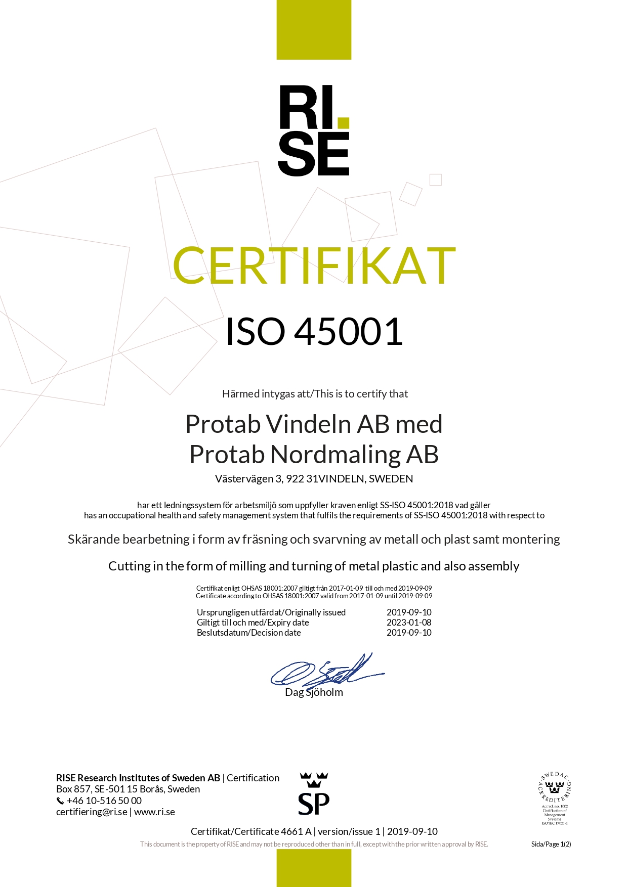 Certifikat_45001_Protab_Vindeln_och_Nordmaling